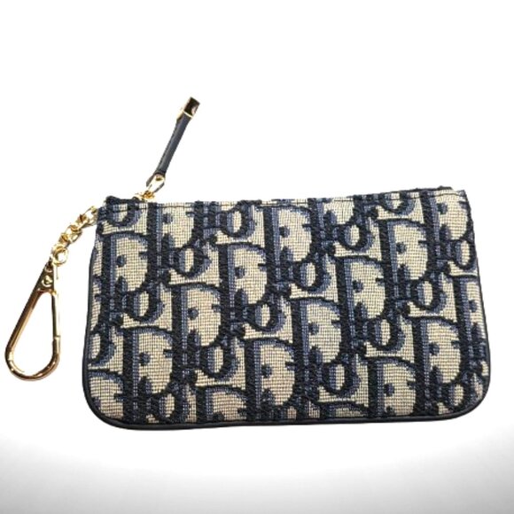 Dior Handbags - DiorTravel Myrte Zipped Key Case Blue Dior Oblique Jacquard - w/ Box + Dust Bag